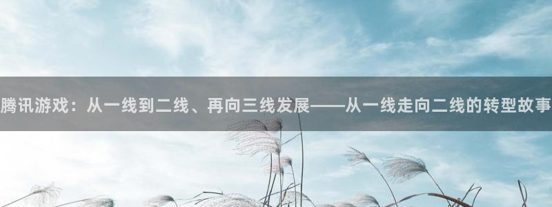 亿万28子图书：腾讯游戏：从一线到二线、再向三线发展——从一线走向二线的转型故事